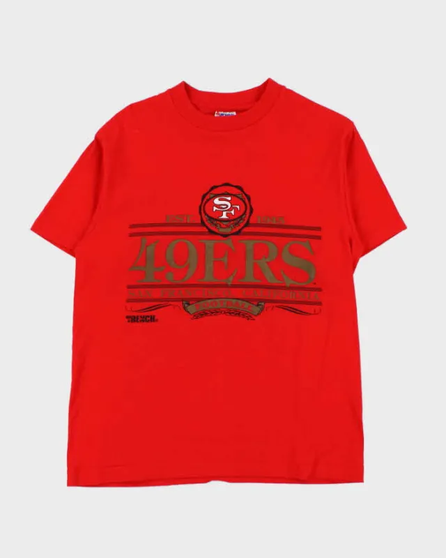Vintage 1990 San Francisco 49ers Trench Ultra USA Single Stitch Crewneck T-Shirt - M made by Rokit