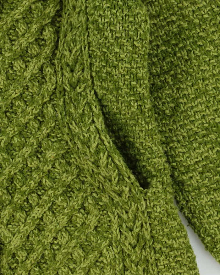 Vintage 1990s Women's Chunky Cable Hand Knit Oversized Cardigan - L sold by Rokit product image thumbnail 5