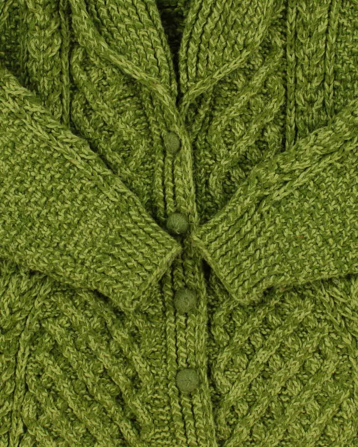 Vintage 1990s Women's Chunky Cable Hand Knit Oversized Cardigan - L sold by Rokit product image thumbnail 4