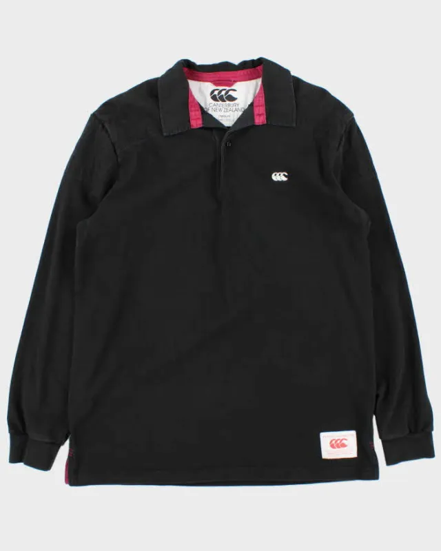 Vintage 00s Canterbury Black Long Sleeve Rugby Shirt - M made by Rokit