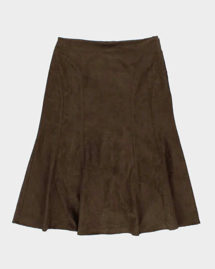 Vintage Y2k 00s Liz Claiborne Faux Suede Skirt - S sold by Rokit