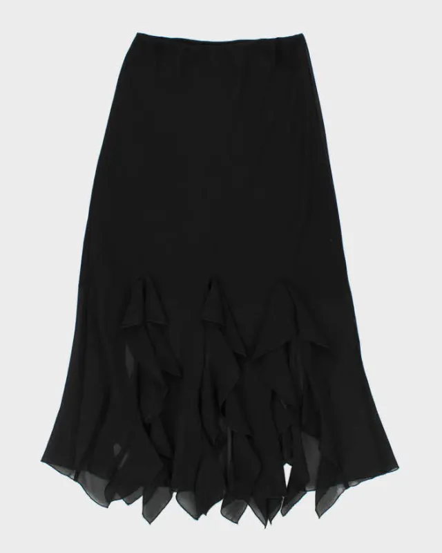 Vintage 90s Sharon Max Ruffle Sheer Hem Skirt - S sold by Rokit
