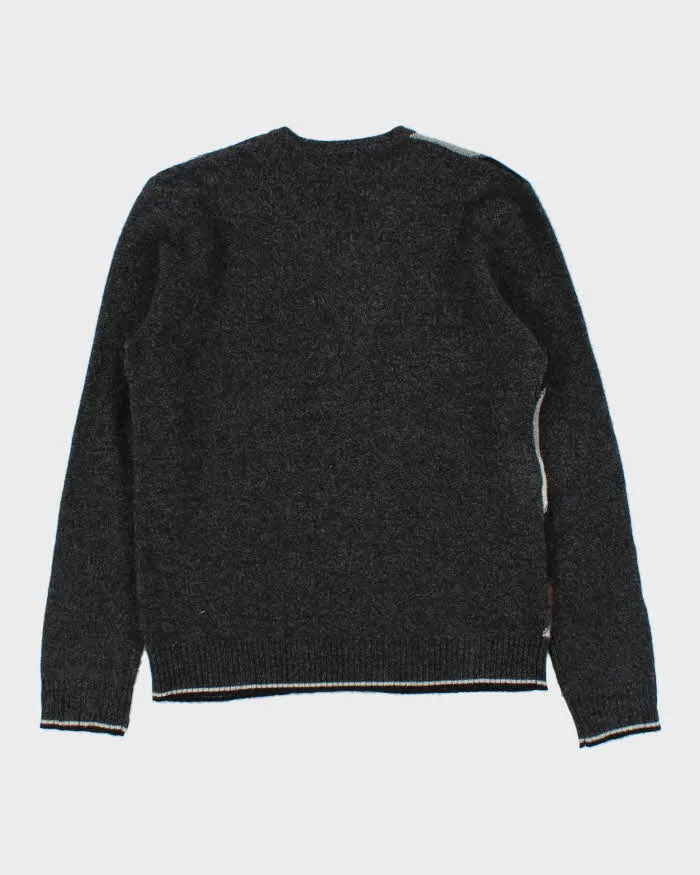 Vintage 00s Black Brown 1826 Merino Wool V-Neck Knit Jumper - S sold by Rokit product image thumbnail 2