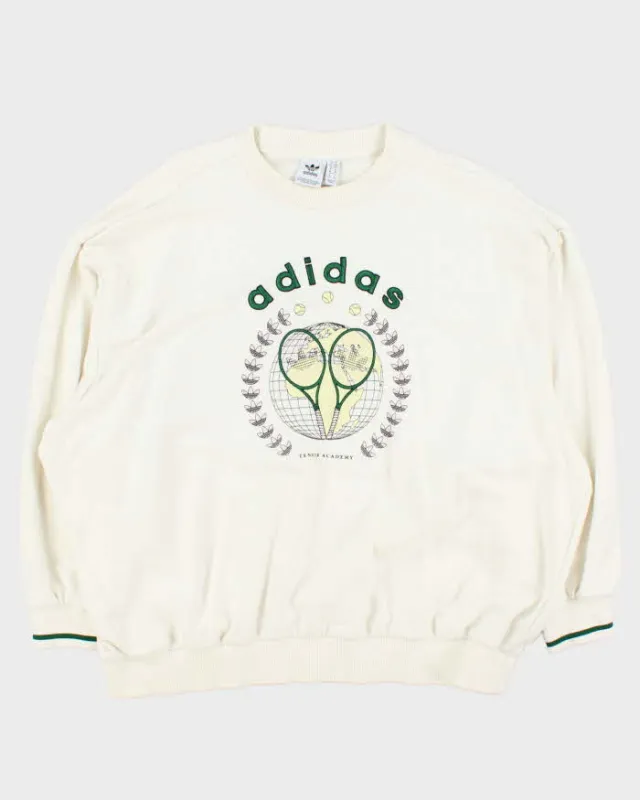 Vintage Adidas Originals Tennis Academy Embroidered Women's Oversized Crewneck Sweatshirt - S sold by Rokit