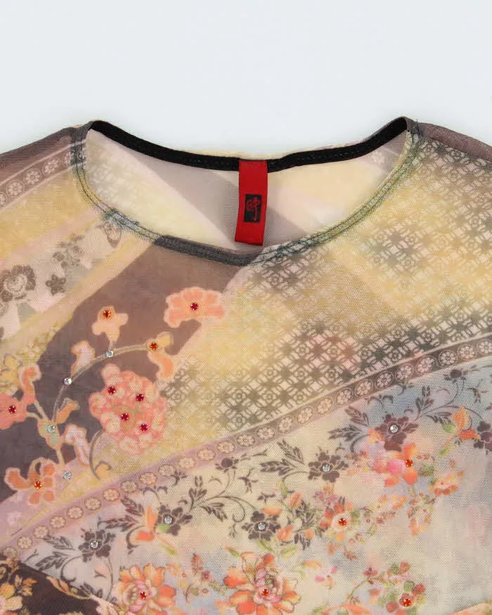 Vintage 90s 00s Just In Time Floral Pattern Mesh Top - XS sold by Rokit product image thumbnail 5