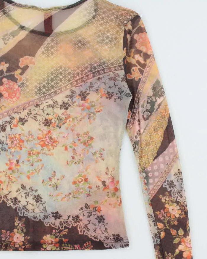 Vintage 90s 00s Just In Time Floral Pattern Mesh Top - XS sold by Rokit product image thumbnail 3
