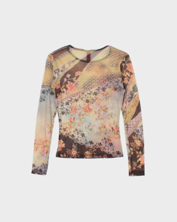 Vintage 90s 00s Just In Time Floral Pattern Mesh Top - XS sold by Rokit product image thumbnail 2