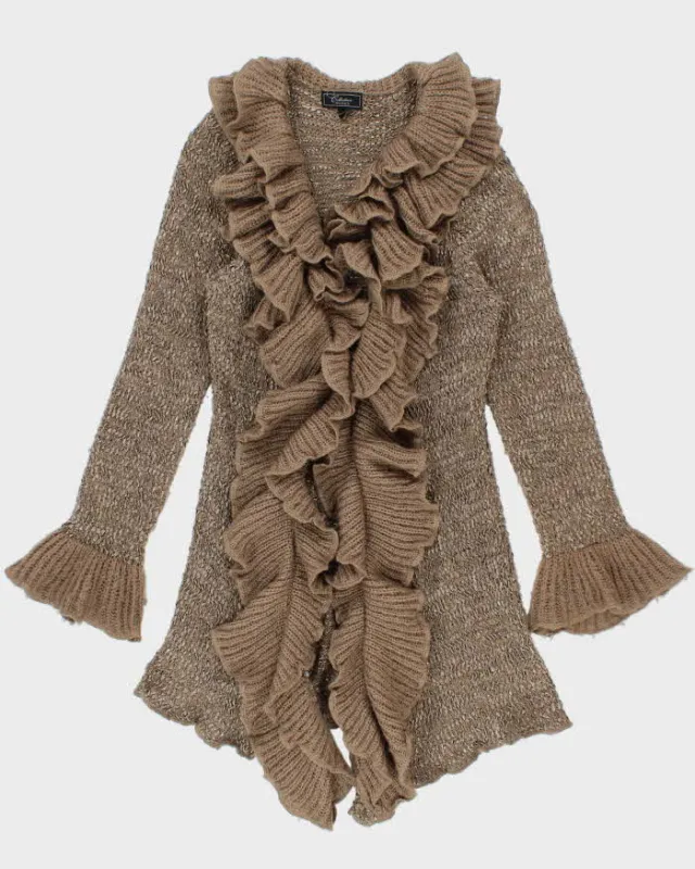 Vintage Y2k 00s Dress Barn Ruffle Long Cardigan - L sold by Rokit