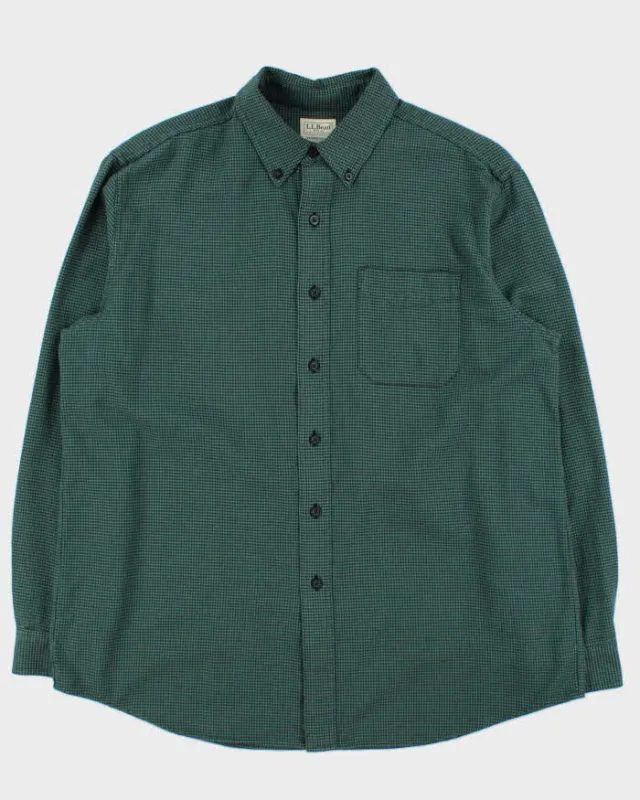 Vintage L.L. Bean Dogtooth Flannel Shirt - L sold by Rokit
