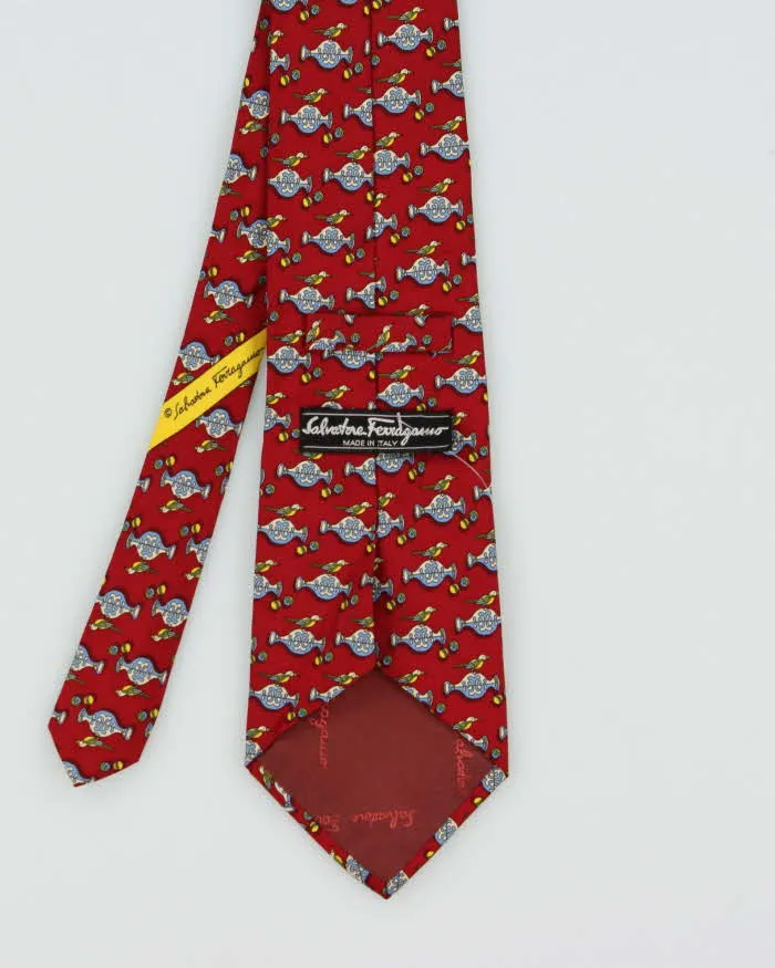 Vintage 1990s Salvatore Ferragamo Patterned Silk Tie sold by Rokit product image thumbnail 3