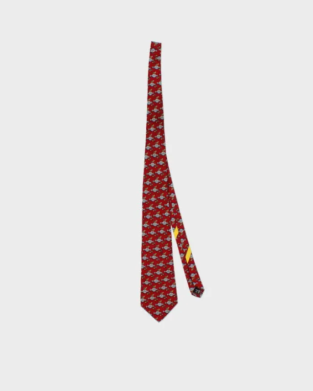 Vintage 1990s Salvatore Ferragamo Patterned Silk Tie sold by Rokit