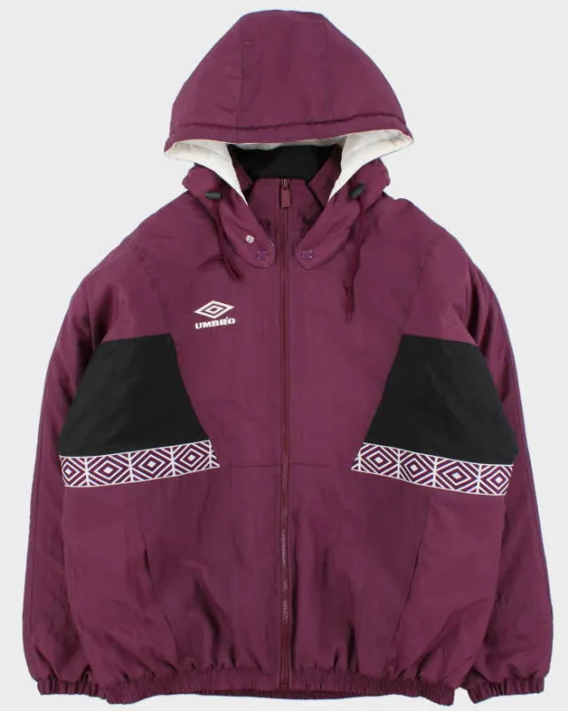 Vintage 1990s Umbro Quilt Lined Hooded Shell Bomber Jacket - XL sold by Rokit