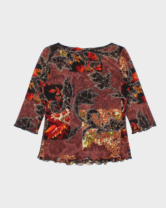 Vintage Y2k 00s Tribal Double Mesh All over Print Top - M sold by Rokit product image thumbnail 2