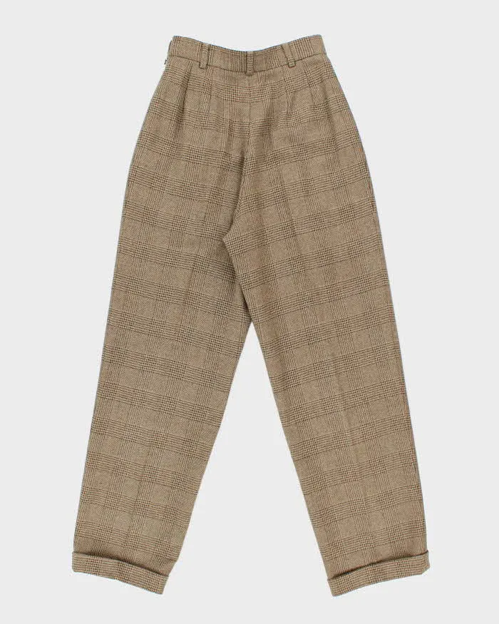 Vintage 80s Jaeger Checked Wool Trousers - W25 L30 sold by Rokit product image thumbnail 2