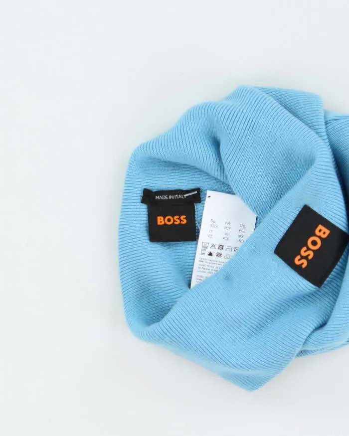 Hugo Boss Blue Ribbed Logo Beanie - OS sold by Rokit product image thumbnail 5