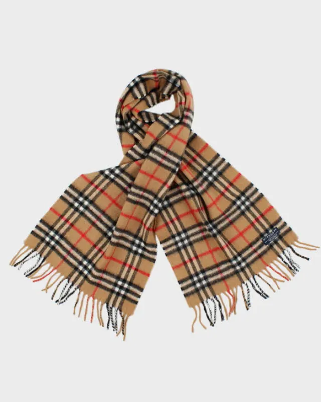 Vintage Burberry Nova Check Cashmere & Wool Scarf sold by Rokit