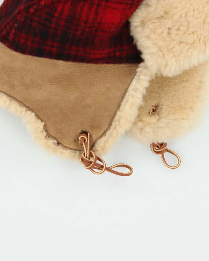 Vintage 1980s Woolrich Buffalo Plaid Wool Shearling Hunting Trapper Hat - M sold by Rokit product image thumbnail 5