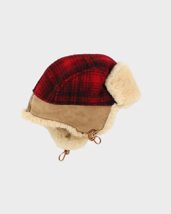 Vintage 1980s Woolrich Buffalo Plaid Wool Shearling Hunting Trapper Hat - M sold by Rokit product image thumbnail 3