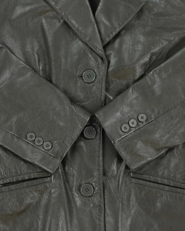 Vintage Danier Green Leather Jacket - S sold by Rokit product image thumbnail 5