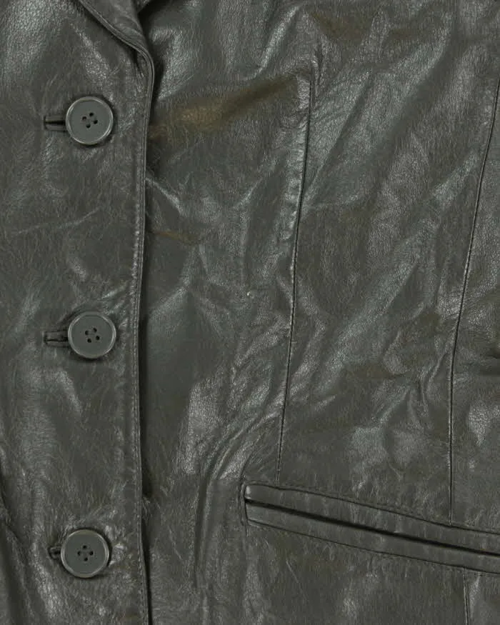 Vintage Danier Green Leather Jacket - S sold by Rokit product image thumbnail 4