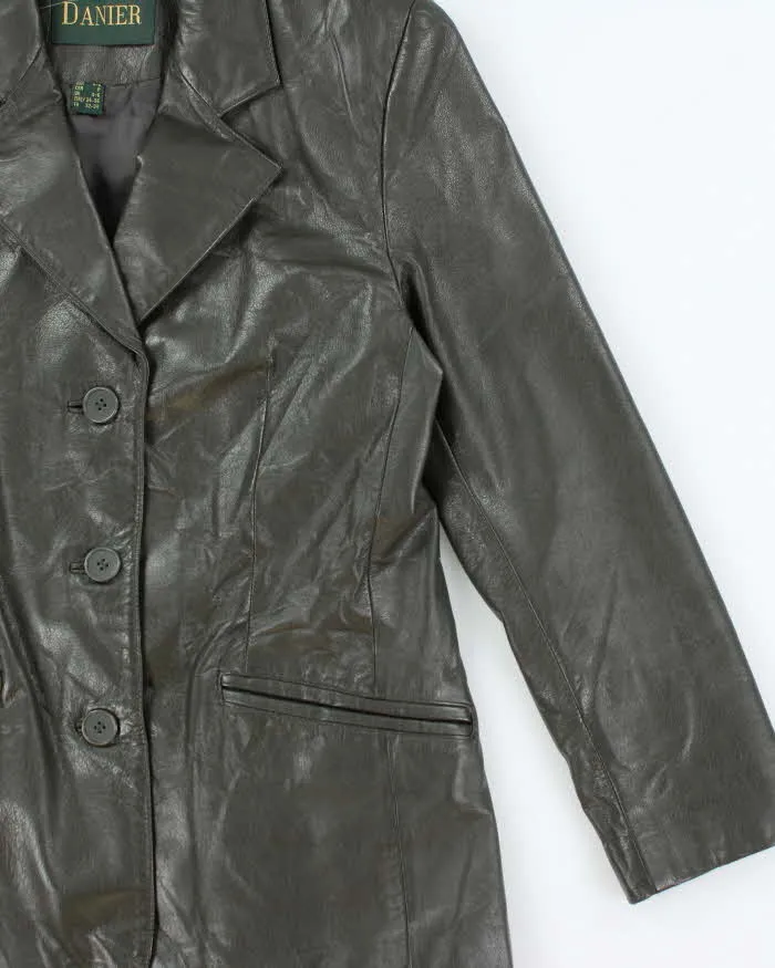Vintage Danier Green Leather Jacket - S sold by Rokit product image thumbnail 3