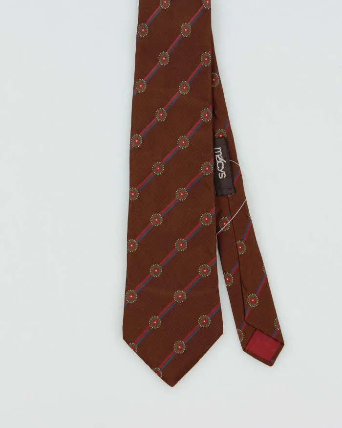 Vintage 1970s Yves Saint Laurent Striped Floral Silk Tie sold by Rokit product image thumbnail 2