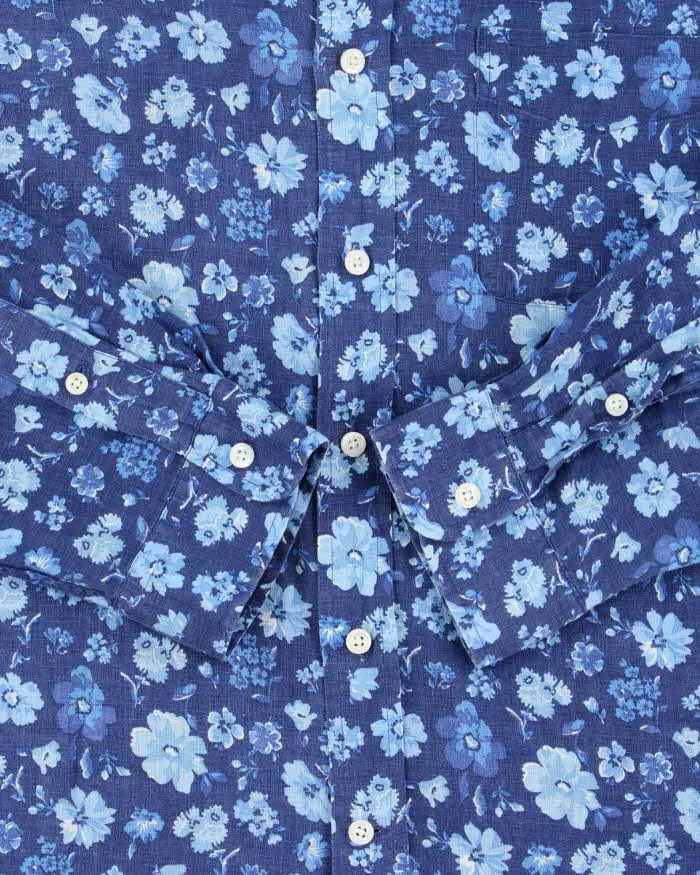 Vintage Polo Ralph Lauren Floral Luxury Linen Long Sleeve Shirt - XL sold by Rokit product image thumbnail 4