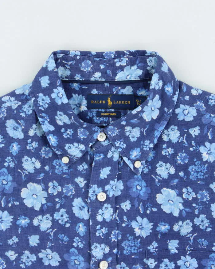 Vintage Polo Ralph Lauren Floral Luxury Linen Long Sleeve Shirt - XL sold by Rokit product image thumbnail 5