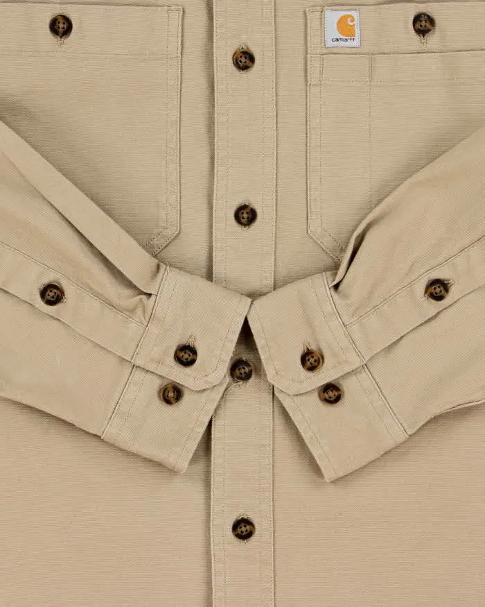 Vintage Carhartt Camel Relaxed Fit Long Sleeve Workwear Shirt - S sold by Rokit product image thumbnail 4