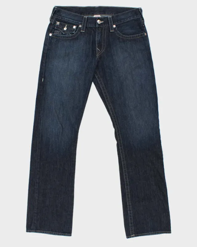 Vintage True Religion Flap Pocket Indigo Straight Leg Denim Jeans - W34 L34 made by True Religion