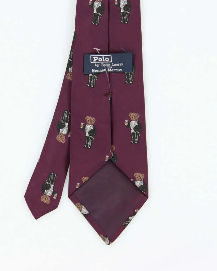 Vintage Polo Ralph Lauren for Neiman Marcus SIlk Bear Martini Tie sold by Rokit product image thumbnail 3