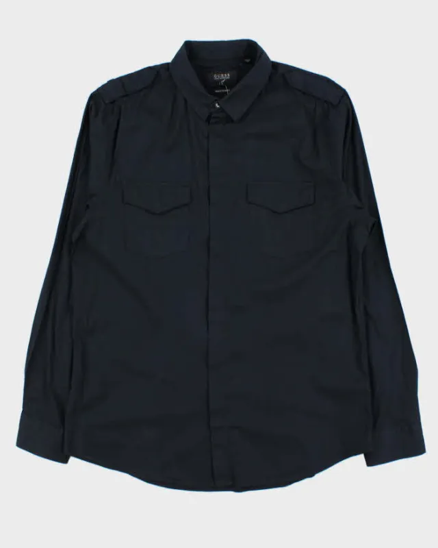 Vintage Y2K 00s Guess Smart Slim Fit Epaulette Long Sleeve Shirt - L sold by Rokit