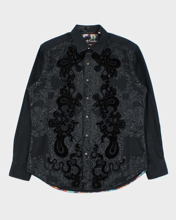 Vintage Y2K 00s Robert Graham Contrast Stitch Patterned Long Sleeve Shirt - M sold by Rokit