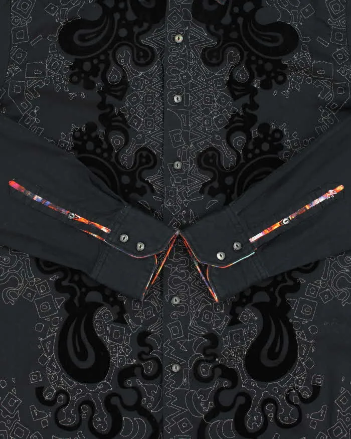 Vintage Y2K 00s Robert Graham Contrast Stitch Patterned Long Sleeve Shirt - M sold by Rokit product image thumbnail 4