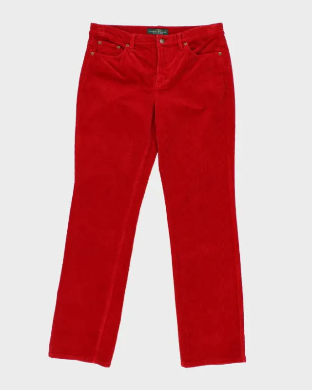 Vintage Ralph Lauren Red Corduroy Trousers - W34 L32 sold by Rokit