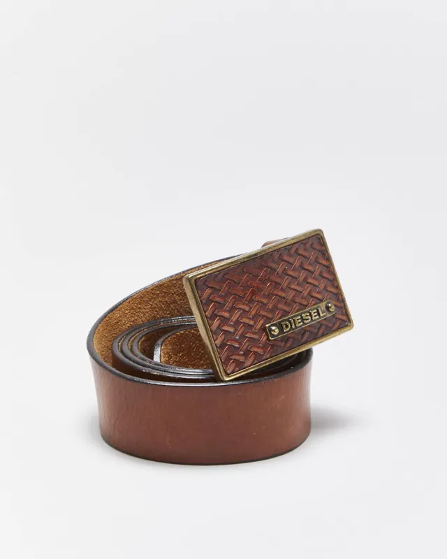 Vintage Diesel Leather Belt W34-W39 sold by Rokit
