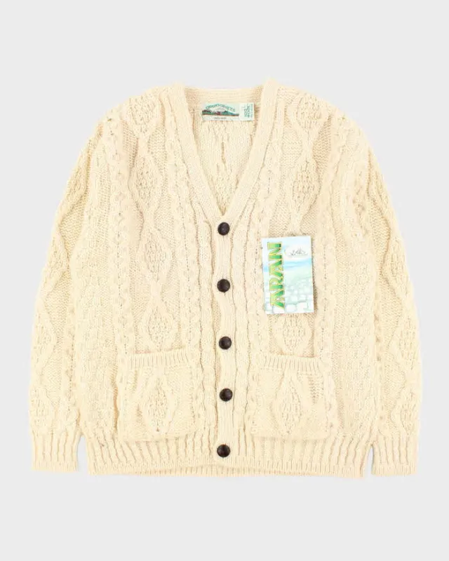 Deadstock Aran Crafts Chunky Wool Cardigan - L sold by Rokit