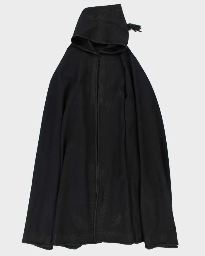 Vintage 70s Black Hooded Kaftan - O/S sold by Rokit
