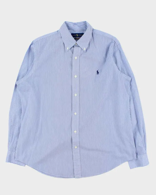 Vintage Polo Ralph Lauren Striped Classic Fit Long Sleeve Shirt - L sold by Rokit