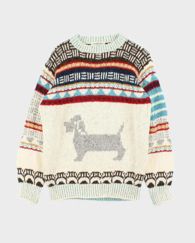 Thom Browne Made In Ireland Hector Mohair Wool Fair Isle Chunky Knit Jumper - XL sold by Rokit