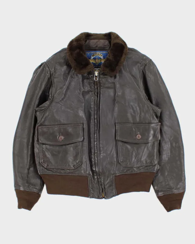 Vintage 1990s Cooper G-1 Made In USA Goatskin Flight Bomber Jacket - XL sold by Rokit