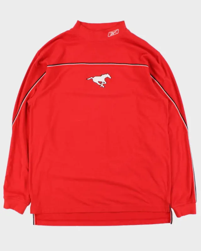 Vintage 00s Reebok CFL Calgary Stampeders Long Sleeve T-Shirt - M made by Reebok