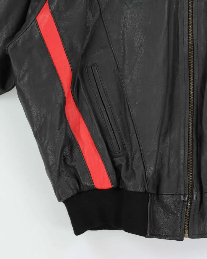 Vintage 1990s USA Spell-Out Flag Leather Collared Bomber Jacket - XL sold by Rokit product image thumbnail 5