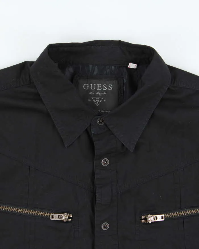 Vintage Y2K Guess Black Snap Button Zip Pocket Long Sleeve Shirt - L sold by Rokit product image thumbnail 5