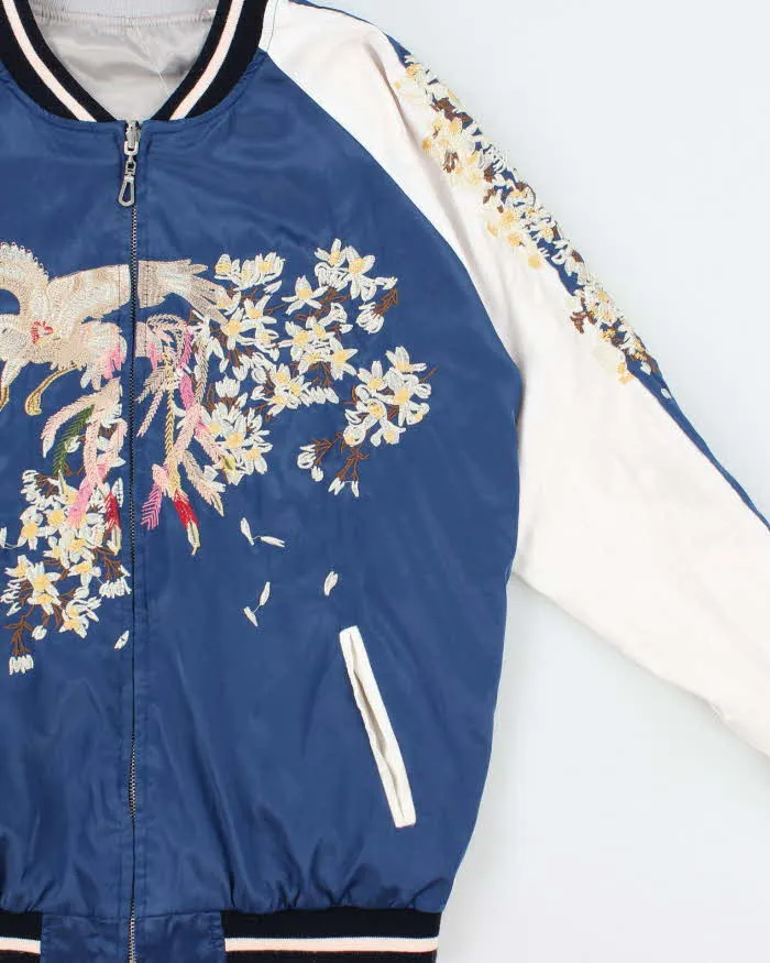 Vintage 1990s Satin Sukajan Embroidered Reversible Varsity Bomber Jacket - M sold by Rokit product image thumbnail 4