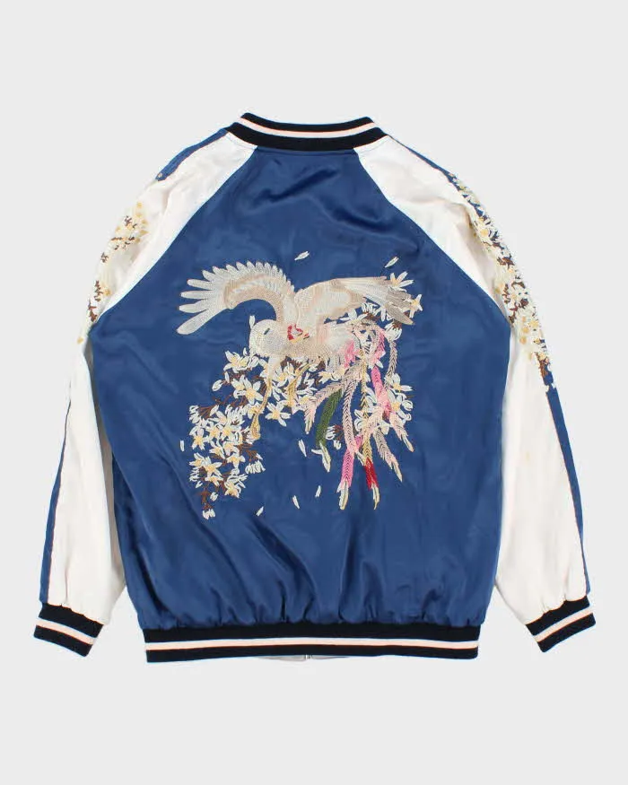 Vintage 1990s Satin Sukajan Embroidered Reversible Varsity Bomber Jacket - M sold by Rokit product image thumbnail 3