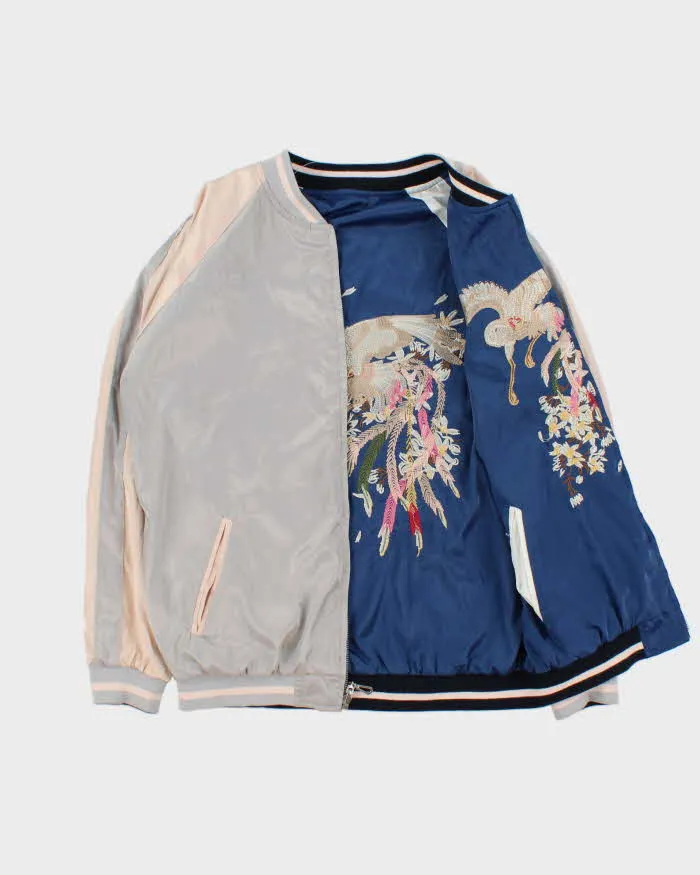 Vintage 1990s Satin Sukajan Embroidered Reversible Varsity Bomber Jacket - M sold by Rokit product image thumbnail 2