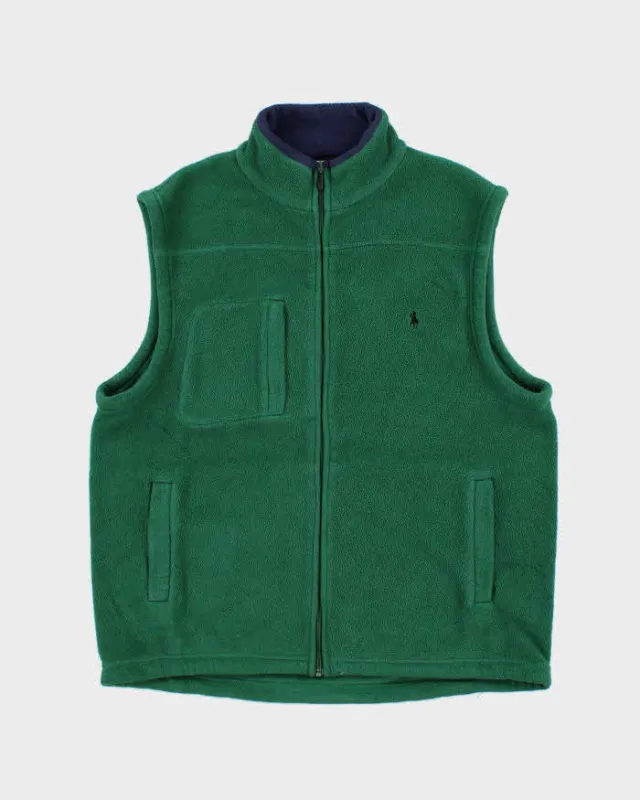 Vintage 00s Polo Ralph Lauren Chunky Full Zip Fleece Gilet - L sold by Rokit