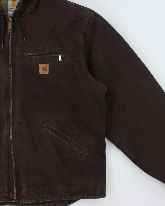 Vintage 2008 Carhartt J141 DKB Active Sherpa Lined Canvas Hooded Workwear Jacket - XL sold by Rokit product image thumbnail 3