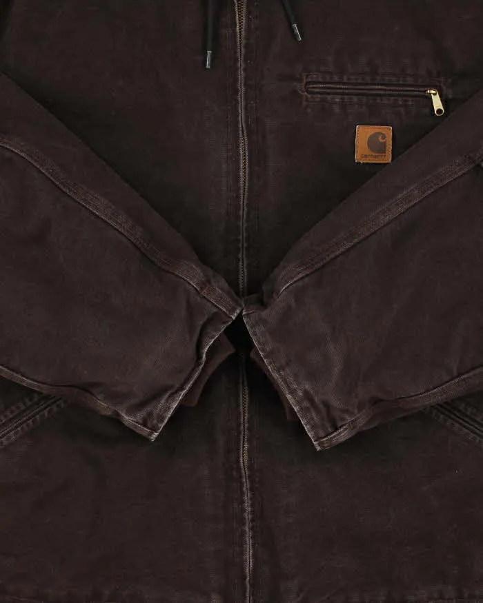 Vintage 2008 Carhartt J141 DKB Active Sherpa Lined Canvas Hooded Workwear Jacket - XL sold by Rokit product image thumbnail 5